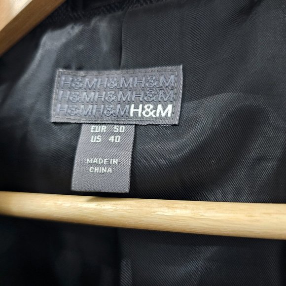 H&M 40R Black HB 2-Button Sport Coat Blazer Jacket B827 - Picture 11 of 11